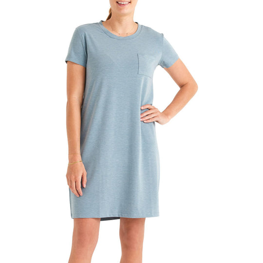 Free Fly Women's Bamboo Flex Pocket Dress, Heather Coastal Sage