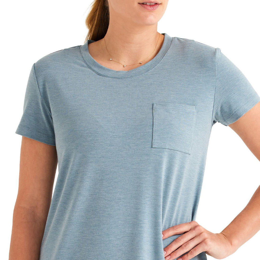 Free Fly Women's Bamboo Flex Pocket Dress, Heather Coastal Sage, view 3