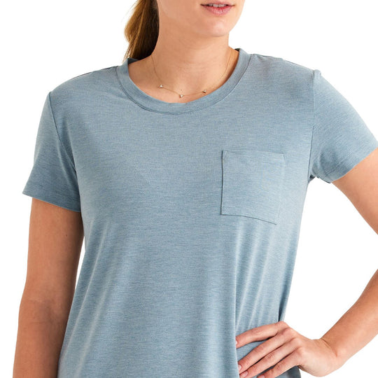 Free Fly Women's Bamboo Flex Pocket Dress, Heather Coastal Sage, view 3