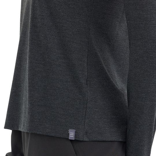 Free Fly Women's Bamboo Flex Quarter Zip, Heather Black, angled view, view 4