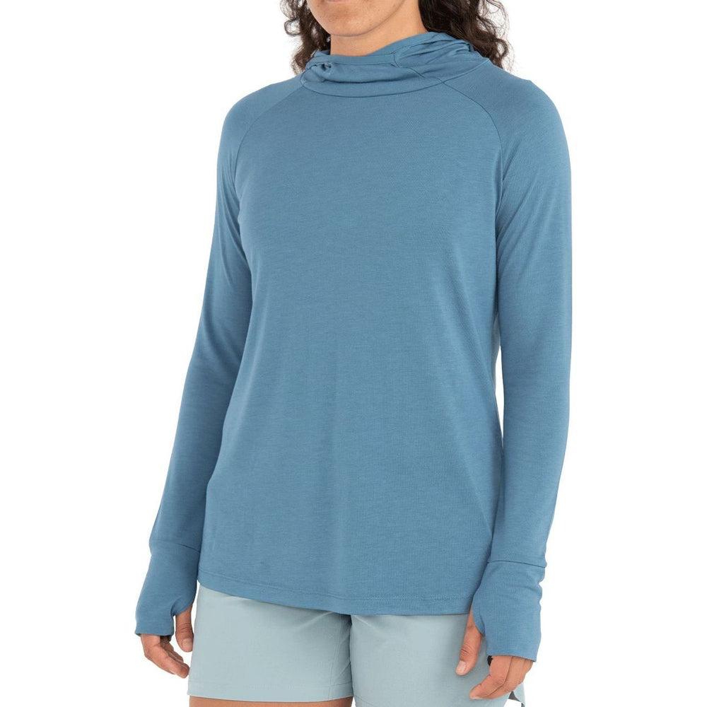 Free Fly Women's Bamboo Lightweight Hoody, Cape Blue