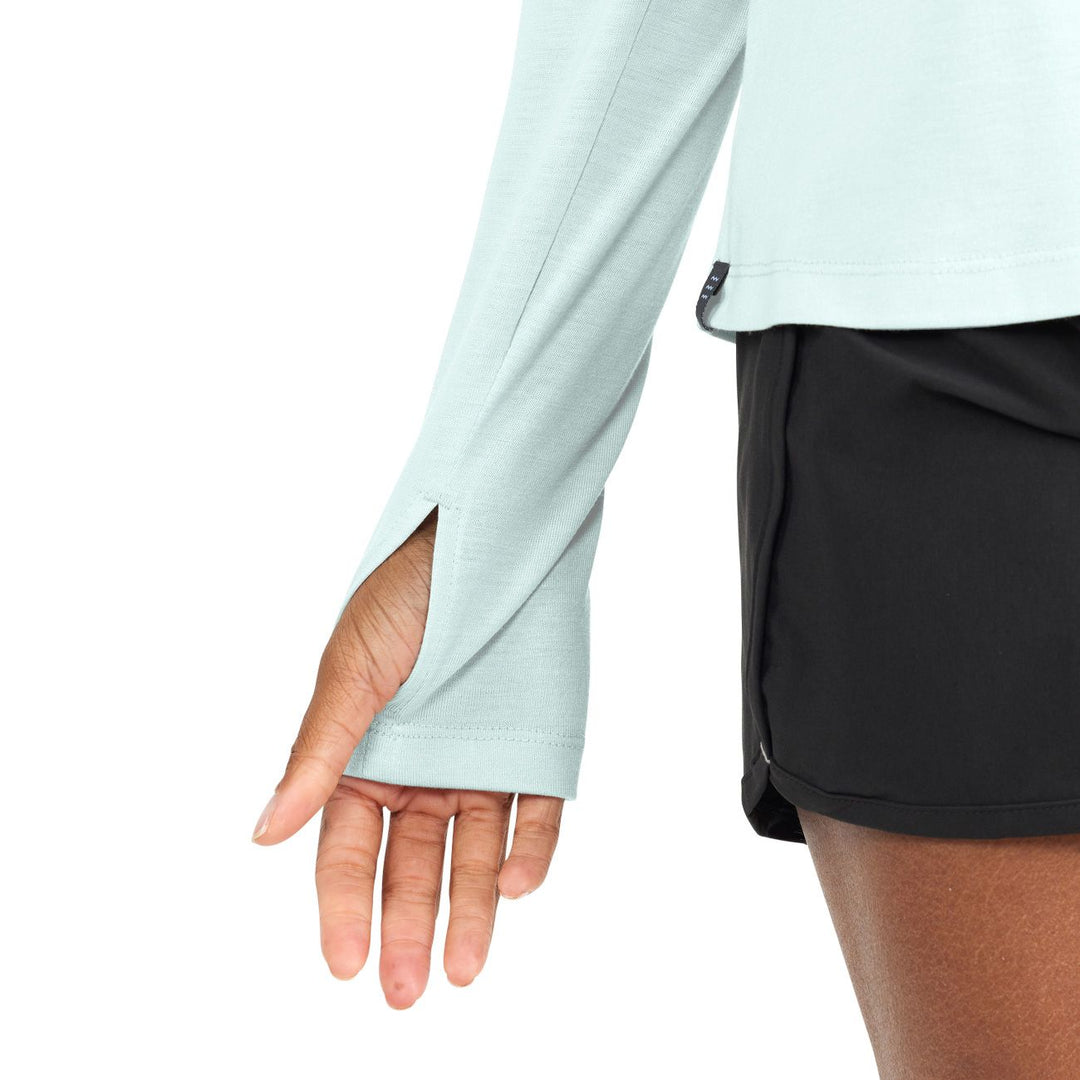 Free Fly Women's Bamboo Lightweight Long Sleeve, Glacier, view 3