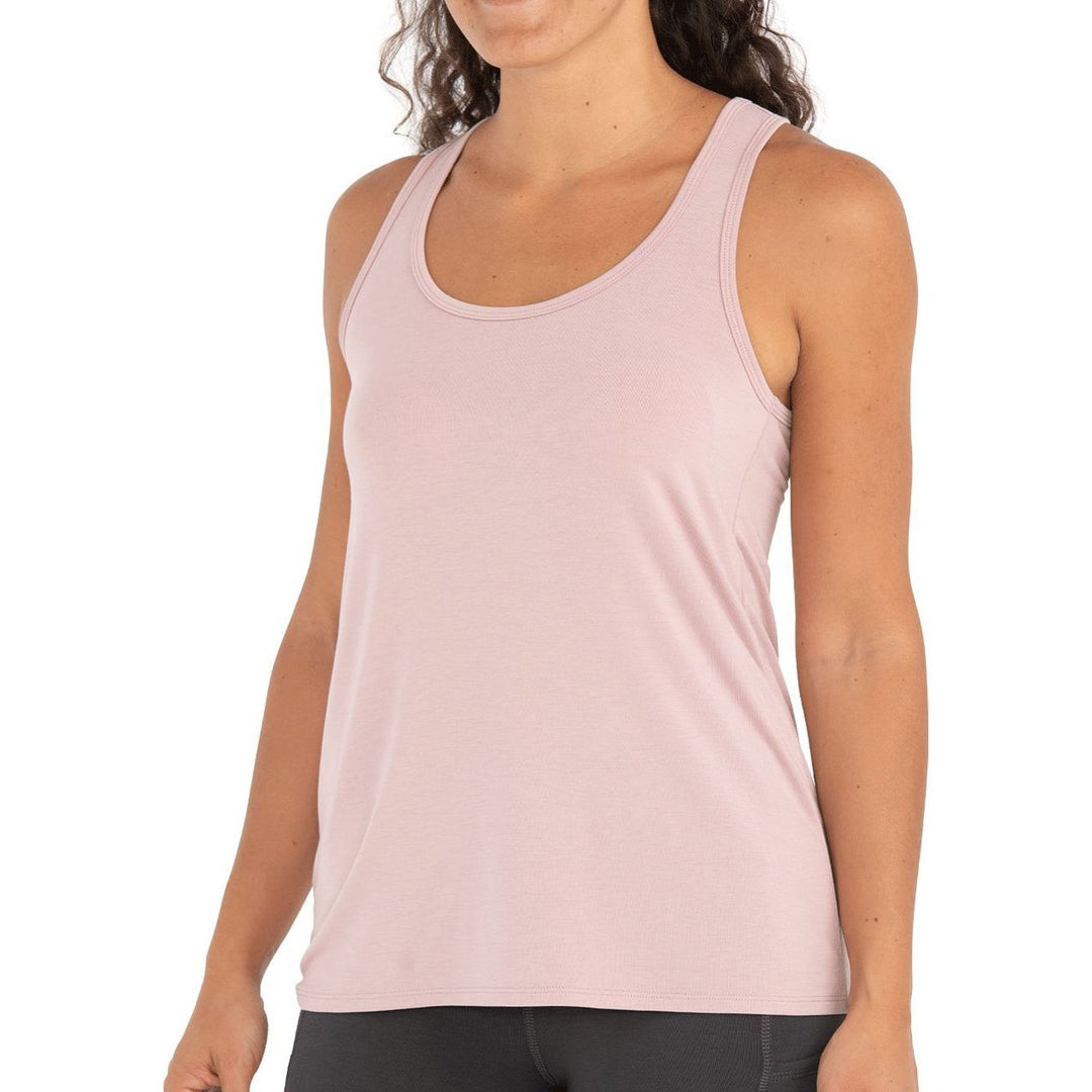 Free Fly Women's Bamboo Motion Racerback Tank, Harbor Pink