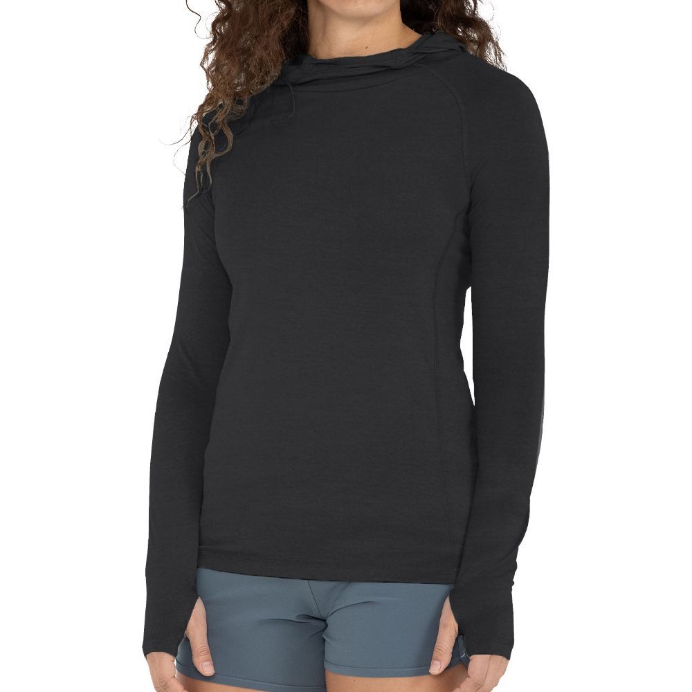 Free Fly Women's Bamboo Shade Hoody, Heather Black