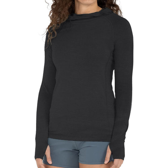 Free Fly Women's Bamboo Shade Hoody, Heather Black