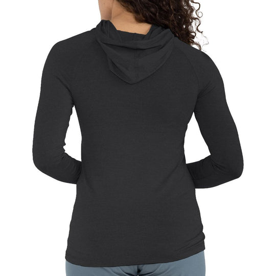 Free Fly Women's Bamboo Shade Hoody, Heather Black, view 2