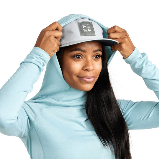 Free Fly Women's Bamboo Shade Hoody, Ocean Mist, view 4