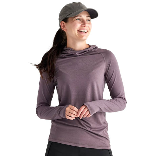Free Fly Women's Bamboo Shade Hoody, Purple Peak