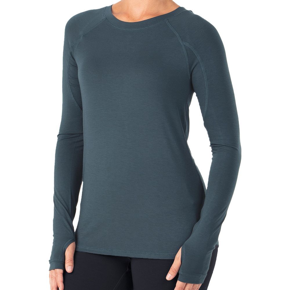 Free Fly Women's Bamboo Shade Long Sleeve, Blue Dusk