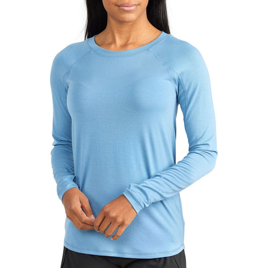 Free Fly Women's Bamboo Shade Long Sleeve, Blue Reef