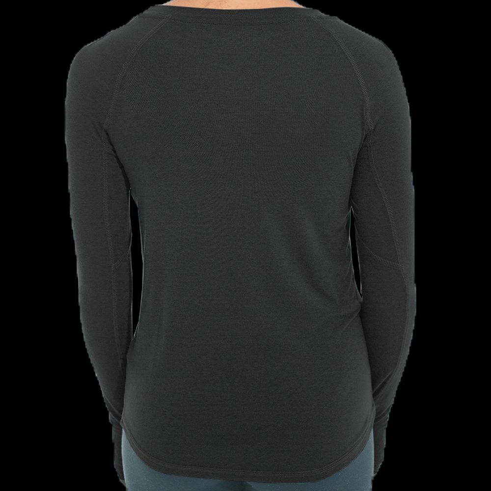 Free Fly Women's Bamboo Shade Long Sleeve, Heather Black, view 2