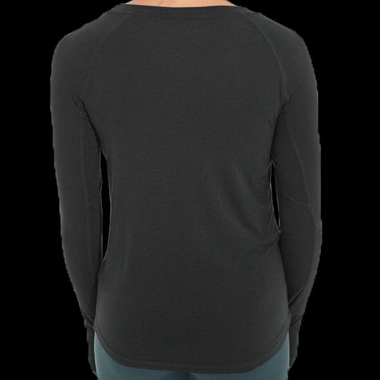 Free Fly Women's Bamboo Shade Long Sleeve, Heather Black, view 2