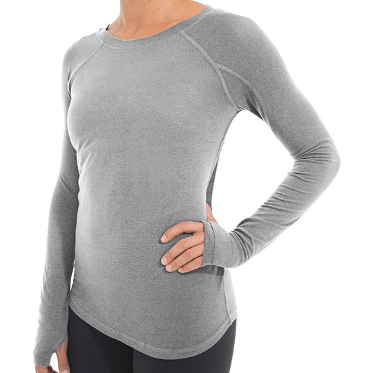 Free Fly Women's Bamboo Shade Long Sleeve, Heather Grey