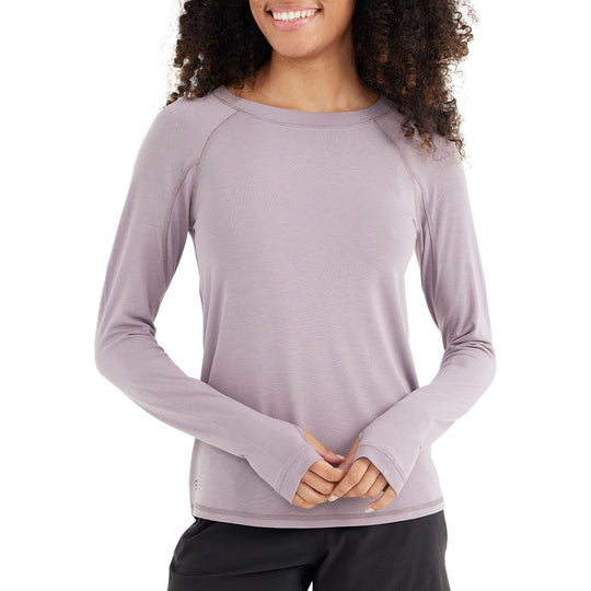 Free Fly Women's Bamboo Shade Long Sleeve, Purple Sage