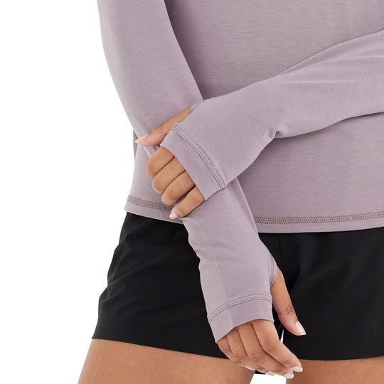 Free Fly Women's Bamboo Shade Long Sleeve, Purple Sage, view 3