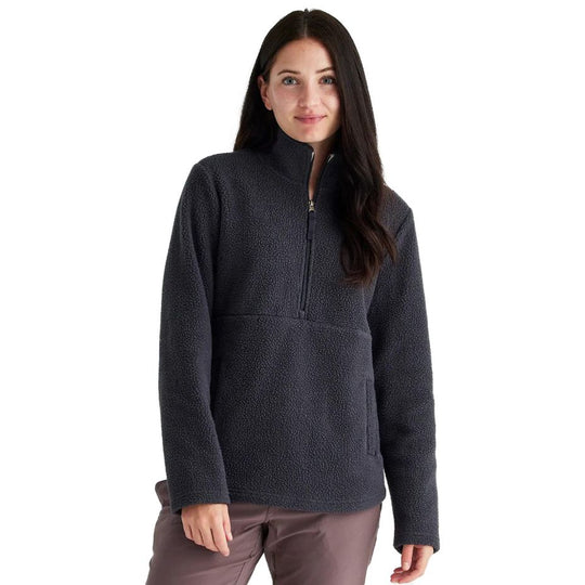 Free Fly Women's Bamboo Sherpa Fleece Half Zip, Abyss