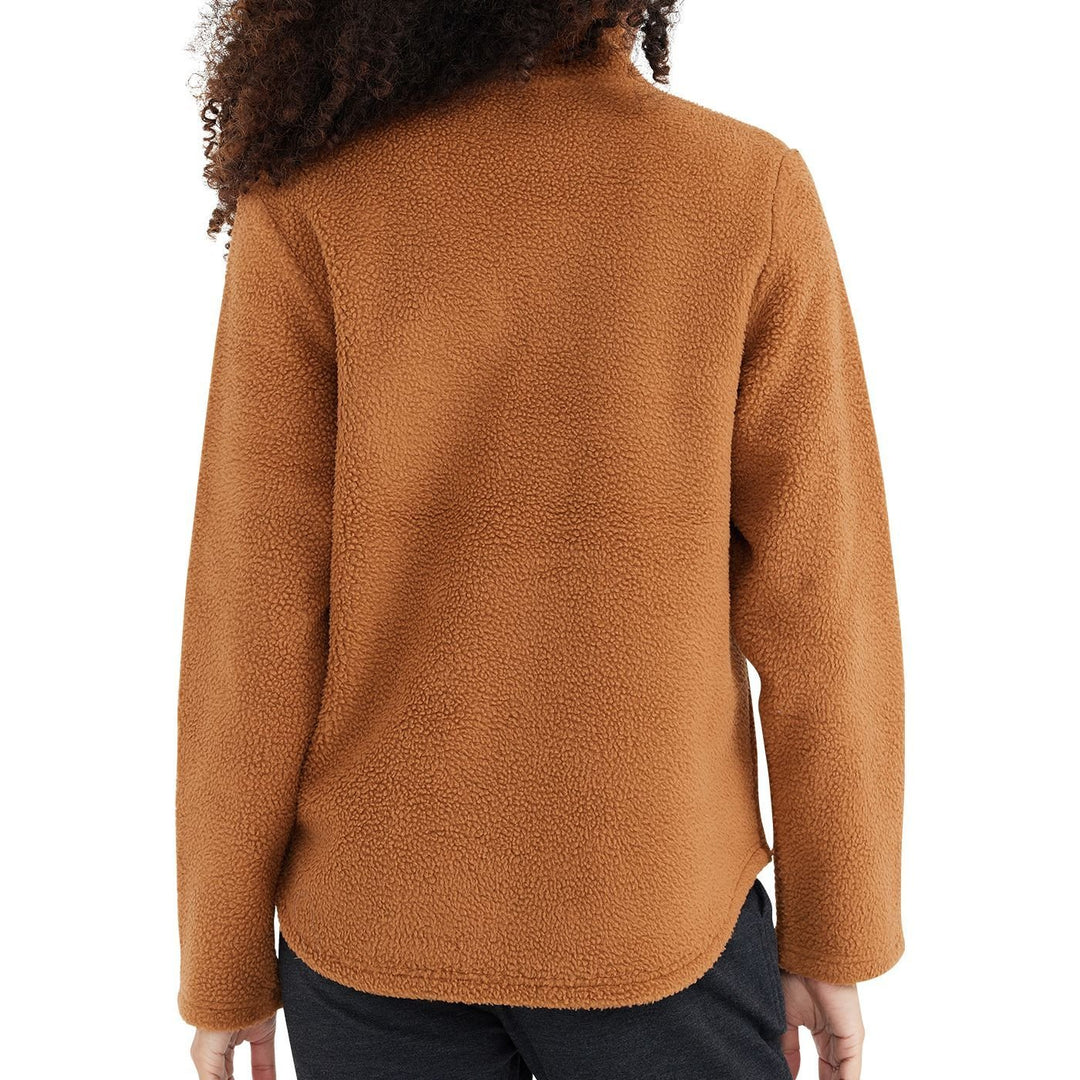 Free Fly Women's Bamboo Sherpa Fleece Half Zip, Camel, view 2