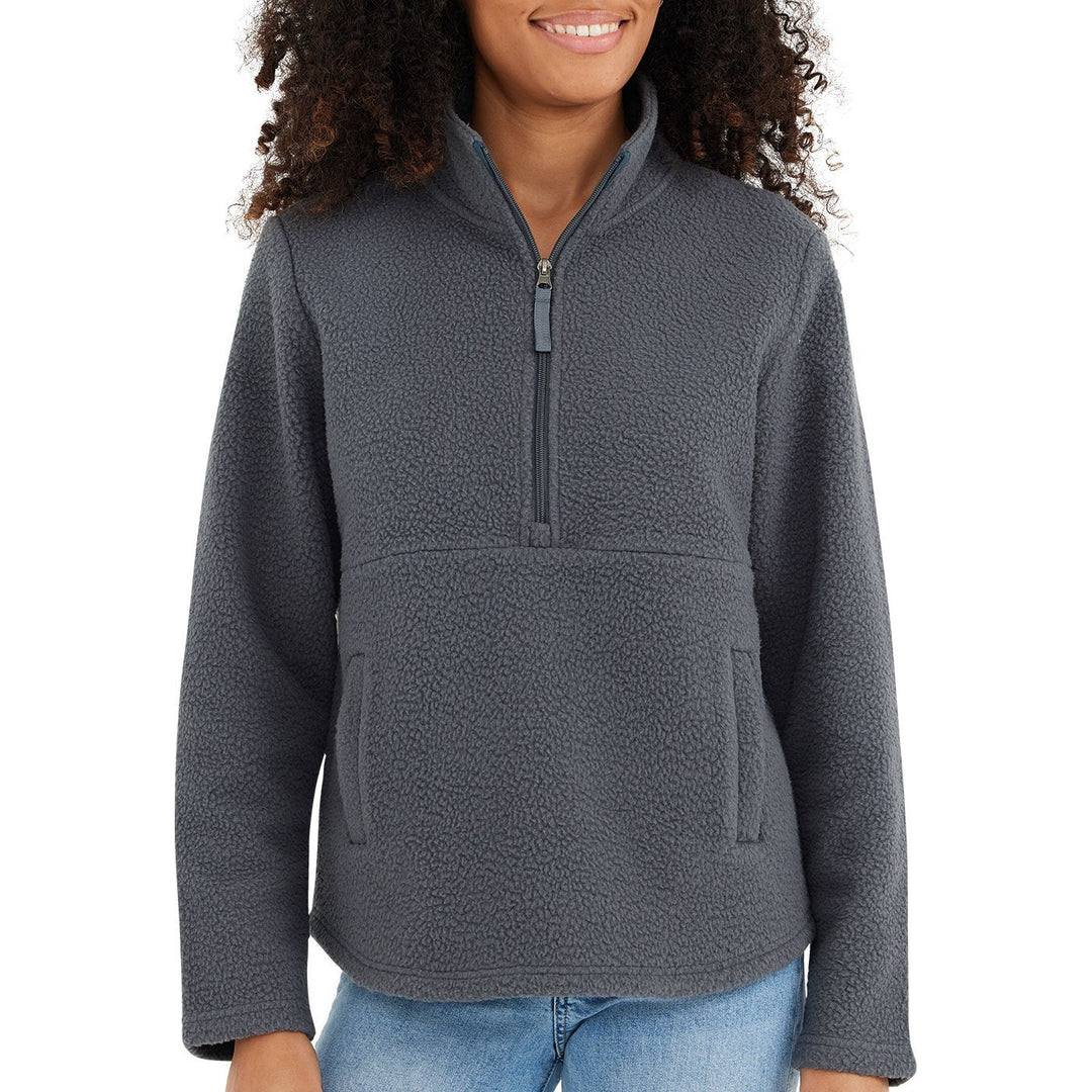 Free Fly Women's Bamboo Sherpa Fleece Half Zip, Iron Grey