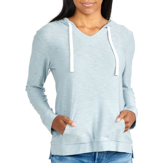 Free Fly Women's Bamboo Slub Hoody, Bay Blue
