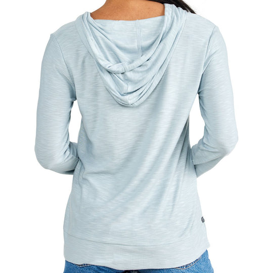 Free Fly Women's Bamboo Slub Hoody, Bay Blue, view 2