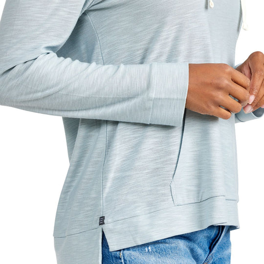 Free Fly Women's Bamboo Slub Hoody, Bay Blue, view 3