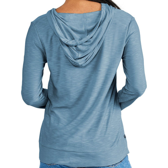 Free Fly Women's Bamboo Slub Hoody, Pacific Blue, view 2