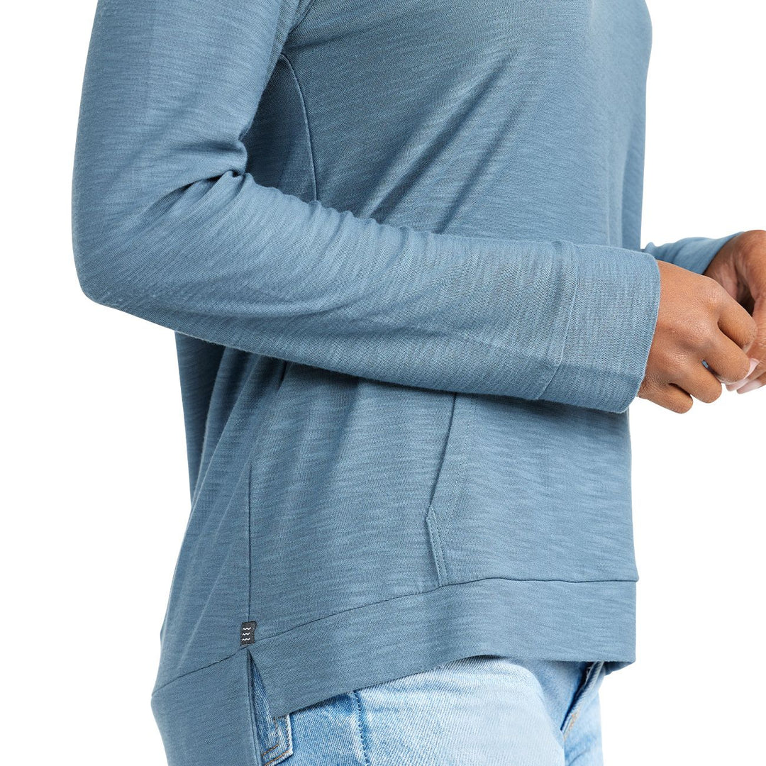 Free Fly Women's Bamboo Slub Hoody, Pacific Blue, view 3