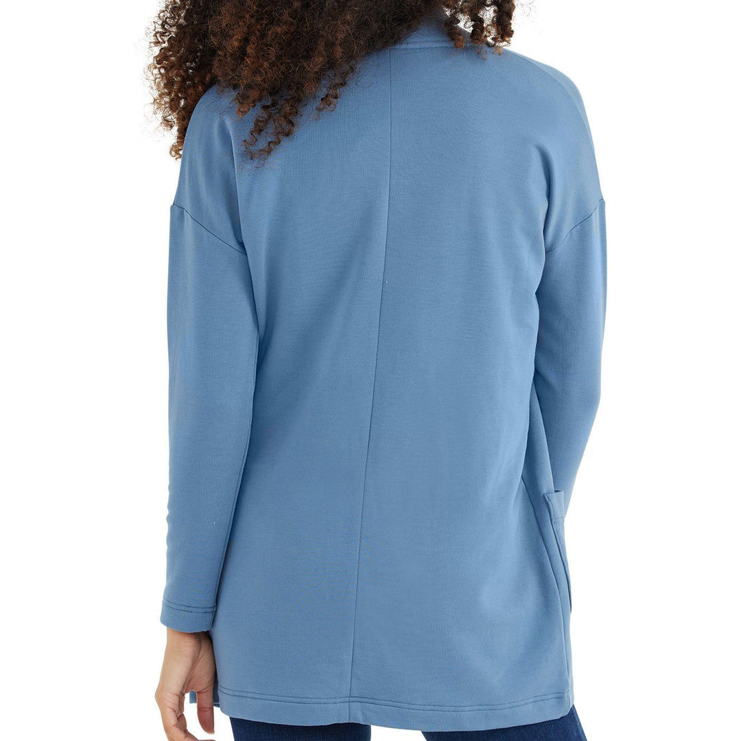 Free Fly Women's Bamboo Thermal Fleece Cardigan, Heron Blue, view 2