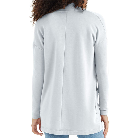 Free Fly Women's Bamboo Thermal Fleece Cardigan, Light Grey, view 2