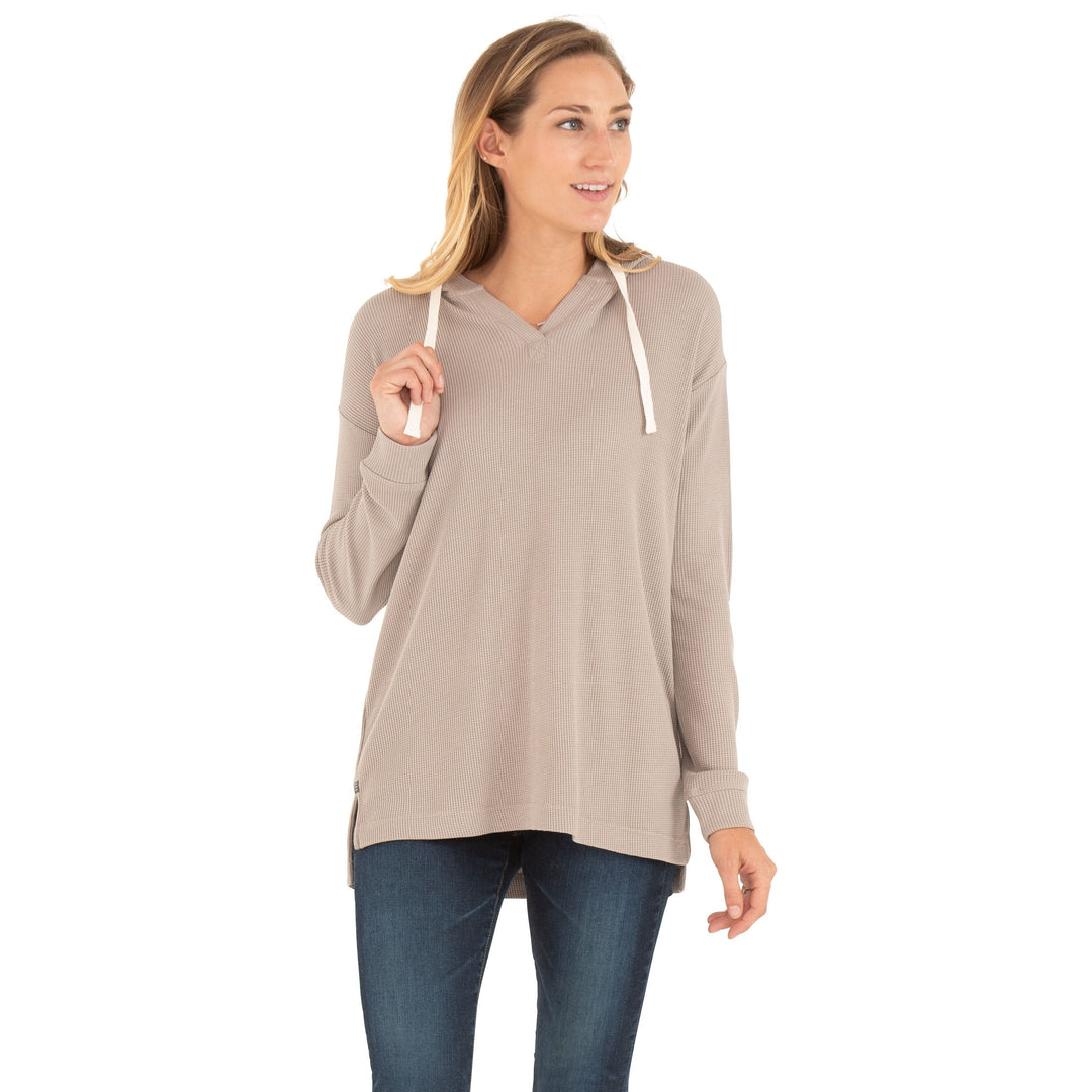 Free Fly Women's Bamboo Waffle Hoody, Dune