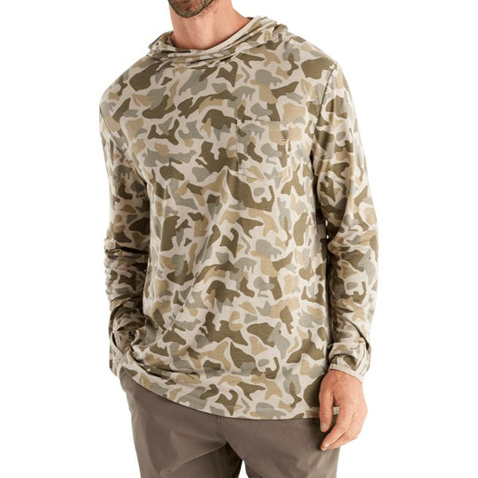 Free Fly Men's Bamboo Lightweight Hoody, Barrier Island Camo