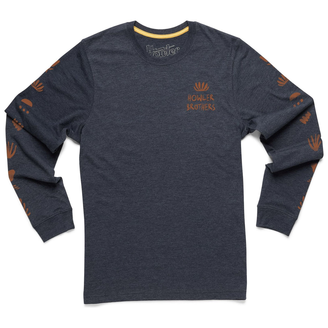 Howler Brothers Longsleeve T-Shirt, Distant Forms: Navy Heather