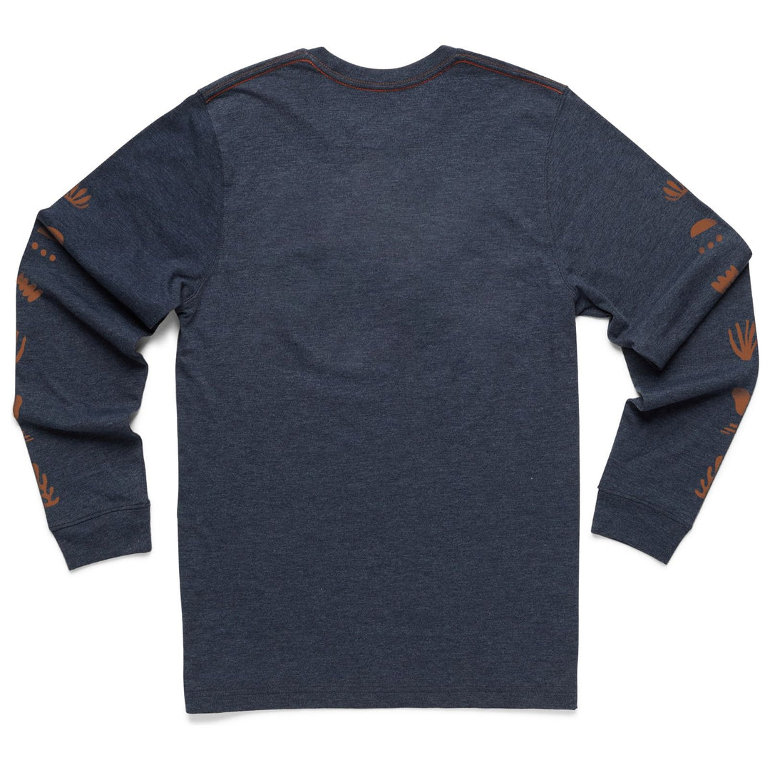 Howler Brothers Longsleeve T-Shirt, Distant Forms: Navy Heather, view 2