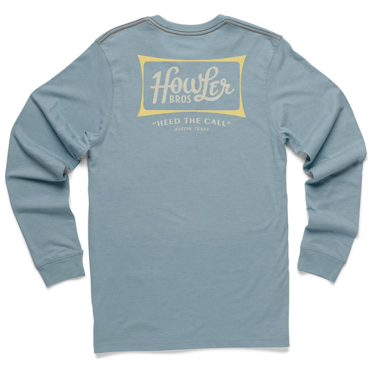 Howler Brothers Longsleeve T-Shirt, Howler Classic: Light Blue Heather