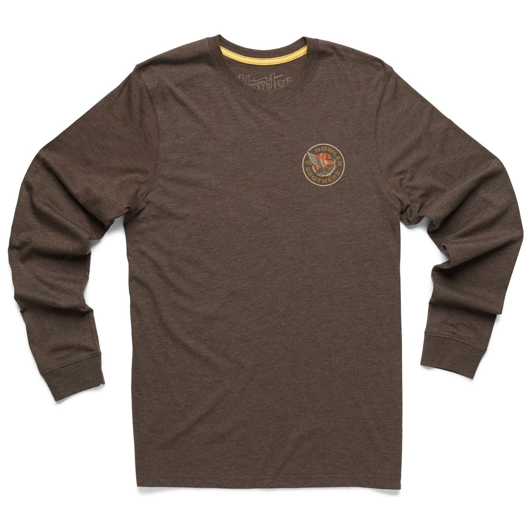 Howler Brothers Longsleeve T-Shirt, Osprey and Pike: Espresso Heather, view 2