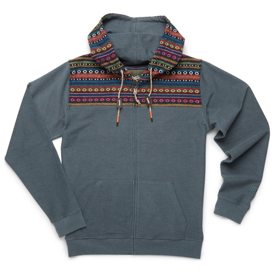 Howler Brothers Shaman Hoodie, Smoked Blue / Helio Jacquard