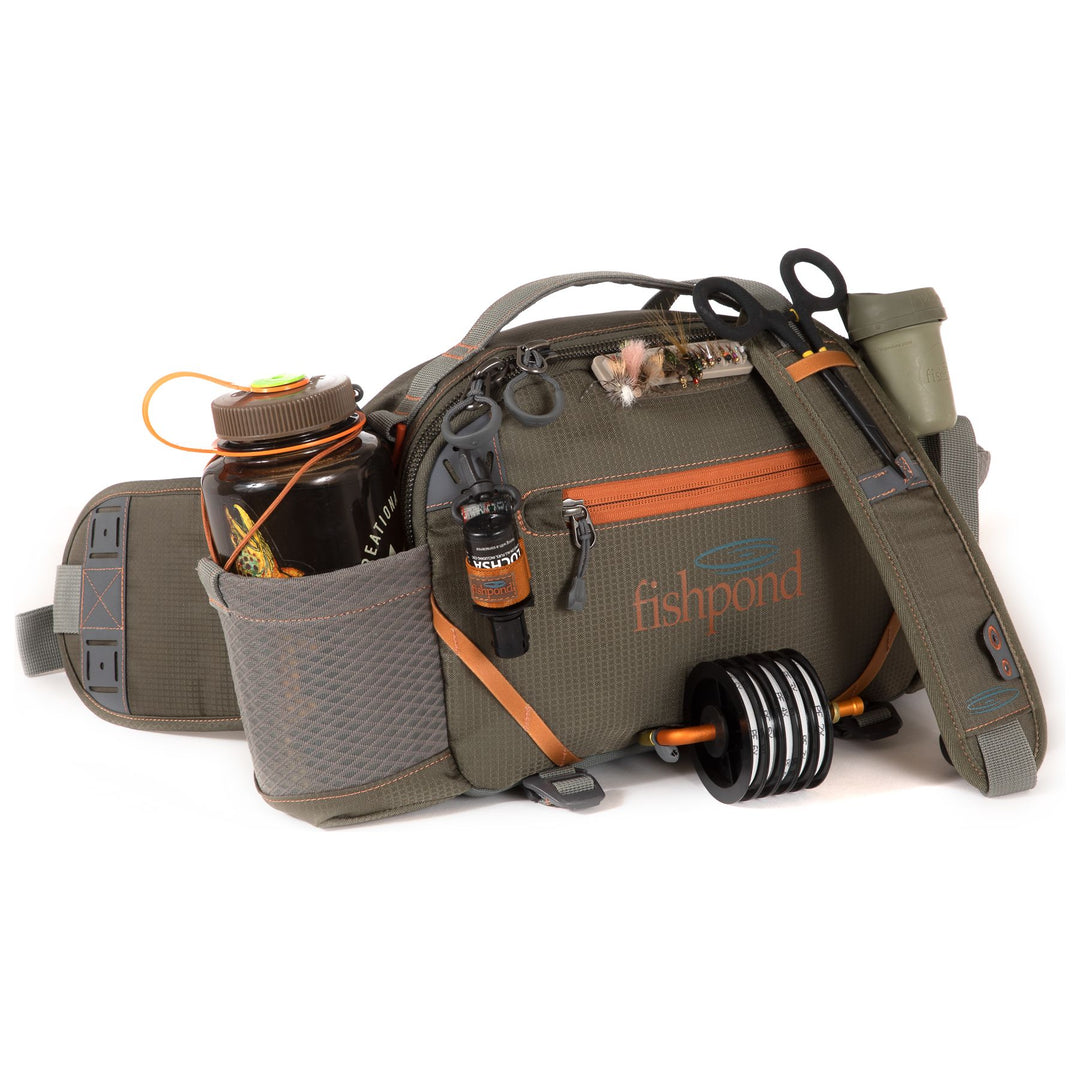 Fishpond Elkhorn Lumbar Pack, Pebble, packaging
