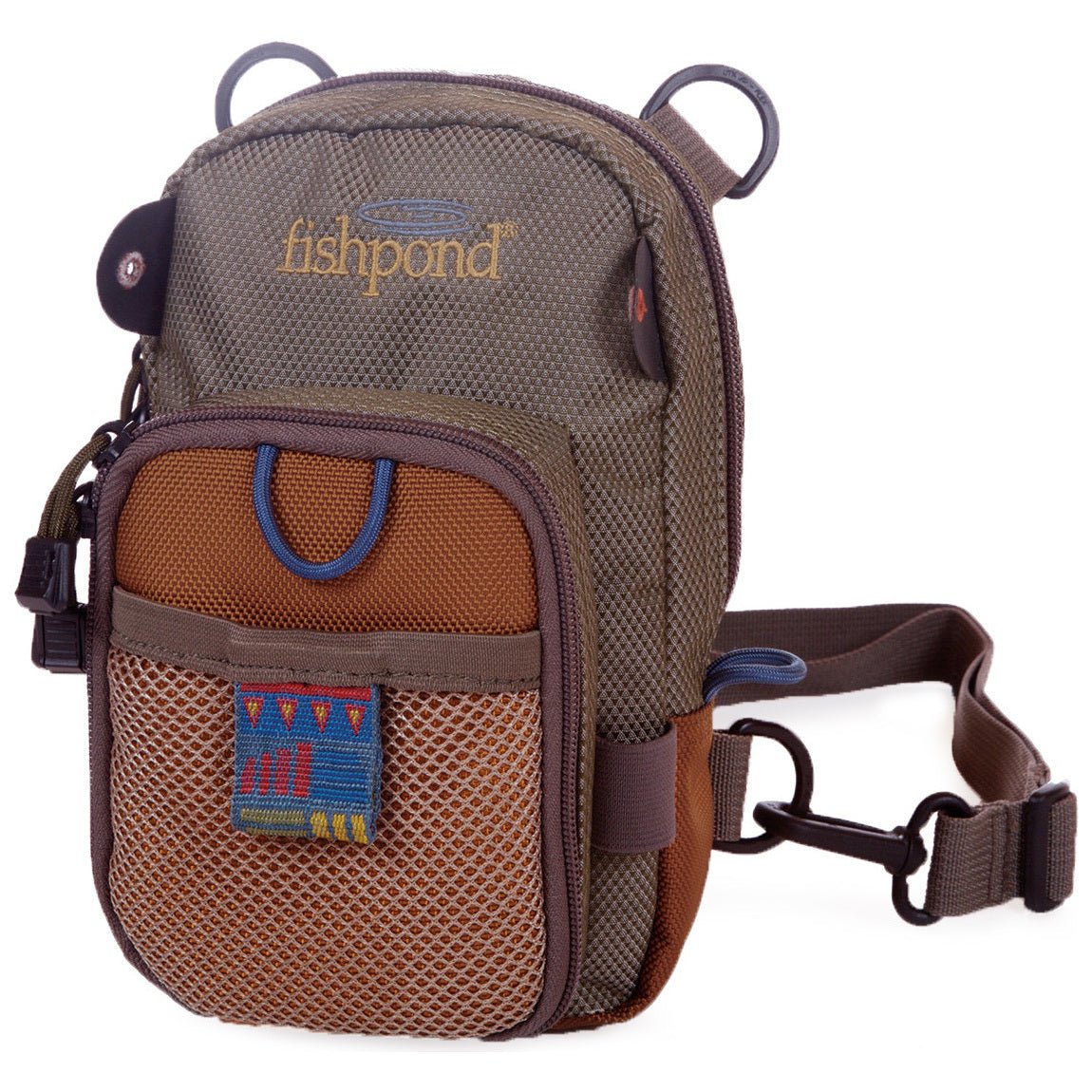 Fishpond San Juan Vertical Chest Pack, Sand / Saddle Brown, packaging