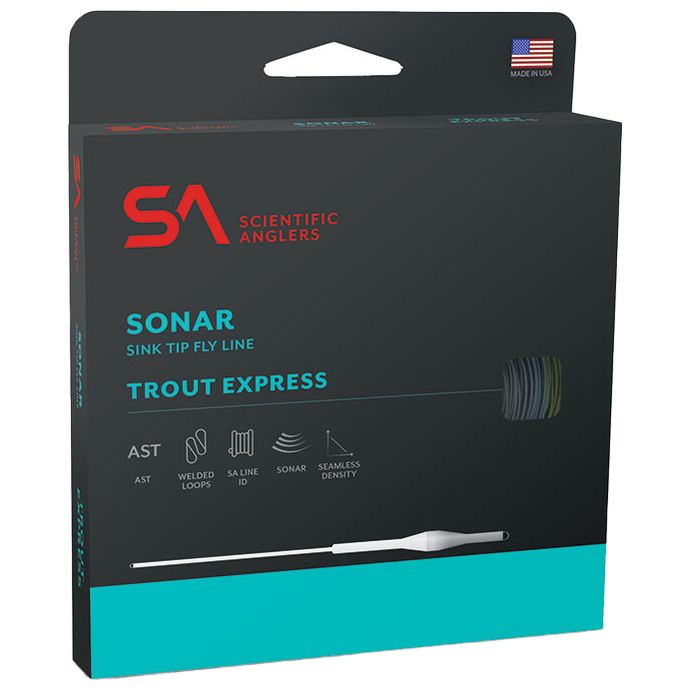 Scientific Anglers Amplitude Sonar Trout Express Sink Tip Fly Line, Pale Yellow / Light Blue / Gray