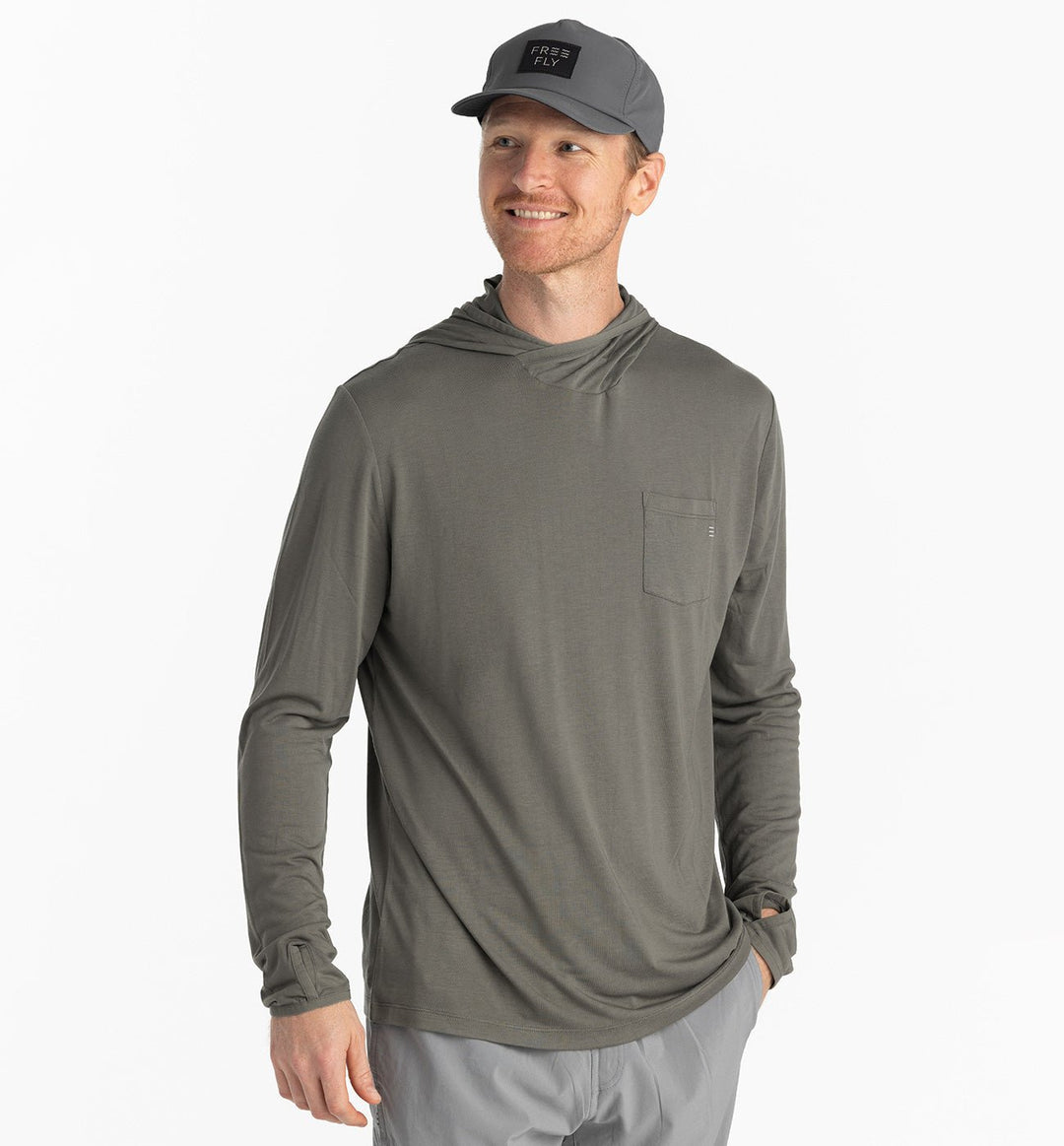 Free Fly Men's Bamboo Lightweight Hoody, Fatigue