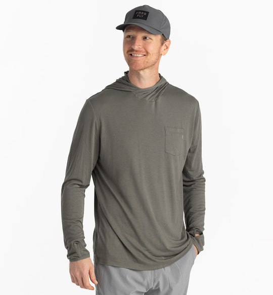 Free Fly Men's Bamboo Lightweight Hoody, Fatigue